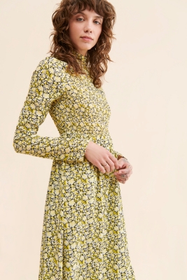 Mari Floral Shirring Dress