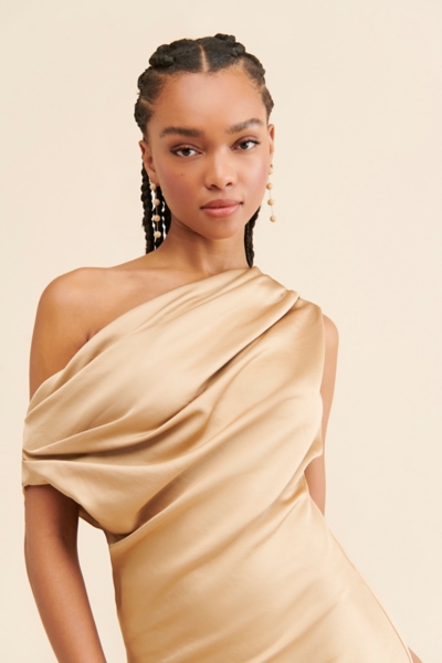erica formal one shoulder dress Lavetir Bridesmaid Dresses Orange Sheath/Column One-Shoulder Sweetheart Long Formal Dresses with Split Side 2026 main image 0