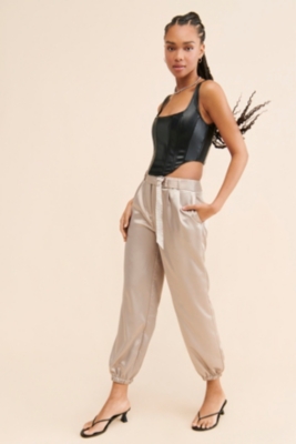 Vegan Leather Corset Top