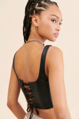 Vegan Leather Corset Top