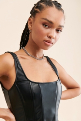 Vegan Leather Corset Top
