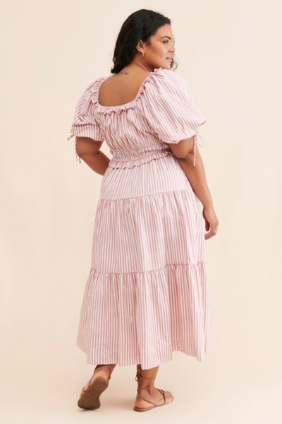 knee length dresses for ladies Free People Women's Primavera Stripe Cotton Midi Dress, Medium main image 0