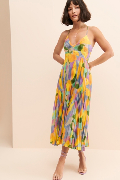 blythe pleated cutout dress Blythe Pleated Cutout Dress