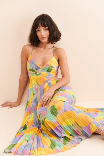 blythe pleated cutout dress Blythe Pleated Cutout Dress