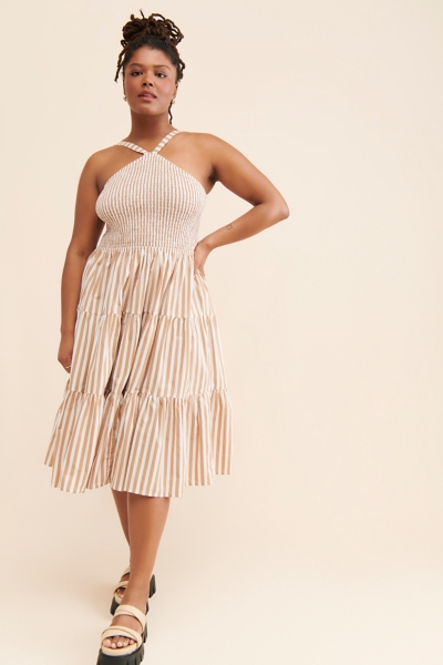 Arlen Midi Stripe Halter Dress | Nuuly