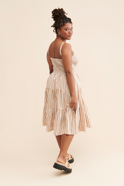 petal and pup deana stripe halter dress Avrie Halter Maxi Dress Pink Stripe main image 1