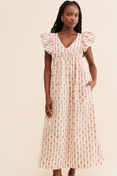 cherry blossom long dress Kimono Maternity Maxi Dress Cherry Blossom Red