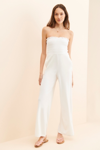 Smocked Velour Jumpsuit Nuuly