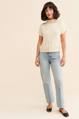 Cable Knit Short Sleeve Sweater | Nuuly