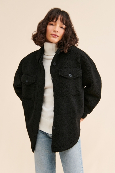 Baggy Sherpa Shirt Jacket | Nuuly