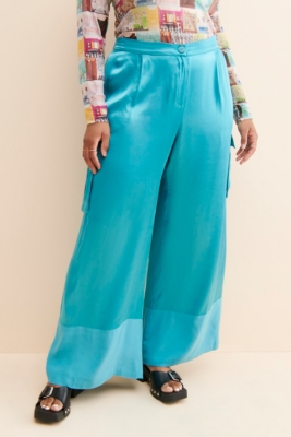 Satin Cargo Wide Leg Pants | Nuuly
