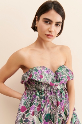 ANNASUフォーマルフルセット Floral Jacquard Strapless Dress | Nuuly
