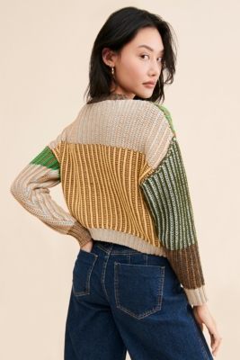 トップス Moon Motif Ribbed Knitted Pullover 1708678981824eae4ae9f76cfa695e