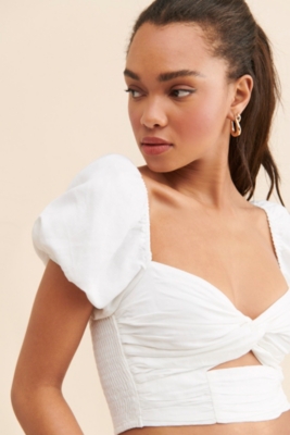 Linen Cut Out Top | Nuuly