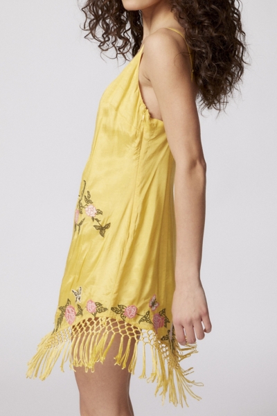 free people yellow embroidered dress Jovani 49634 main image 1