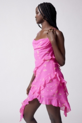 Lola Chiffon Floral Asymmetrical Mini Dress | Nuuly