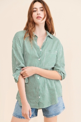 ブラウス シャツ CAPRI STRIPE BECCA SHIRT レディース Capri Stripe Becca Shirt | Nuuly
