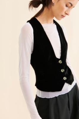 タンクトップ Renli Su Cropped Velvet Vest Renli Su Cropped Velvet Vest