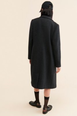 Herringbone Patterned Overcoat | Nuuly