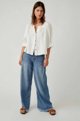 Cuff High-Rise Straight-Leg Jeans
