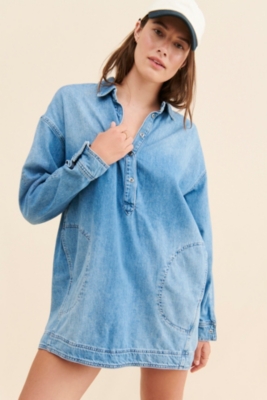 Free people hotsell denim shirt dress