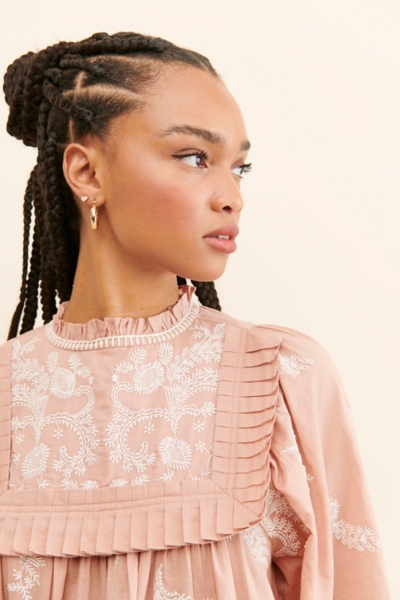 Embroidered Collared Mini Dress | Nuuly