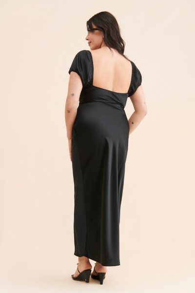 neila satin dress Neila One Shoulder Stain Maxi Dress