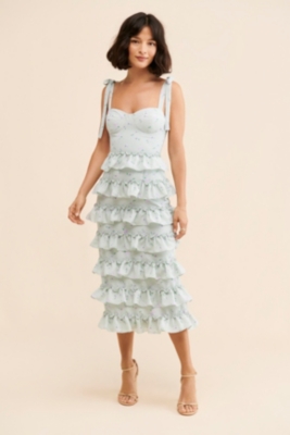 Wayf essie outlet tiered midi dress