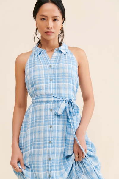 knee length dresses for ladies FALL IN LOVE PLAID MAXI DRESS – AKIRA main image 0
