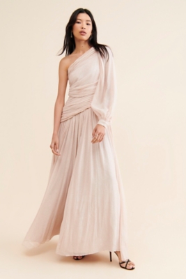 Jade Metallic One-Shoulder Asymmetrical-Waist Gown | Nuuly