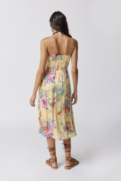 knee length dresses for ladies Sylvia Maxi Wrap Dress in Umber Brown Block Print Floral main image 0