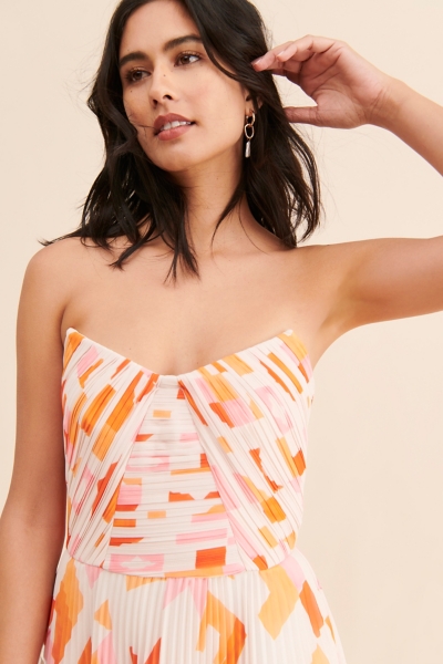 mosey pleated midi dress amur Mosey Pleated Midi Dress