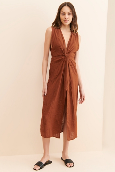 brown cover up dress Clara Gingham Midi Dress Medium main image 1