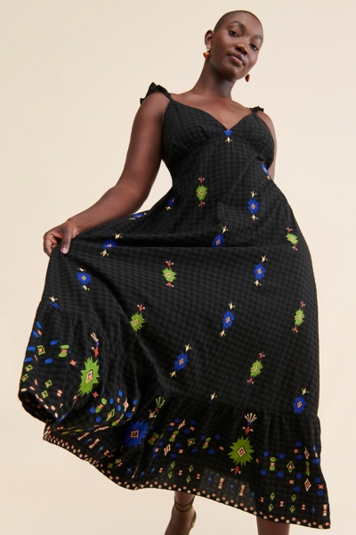 V-Neck Embroidered Maxi Dress | Nuuly