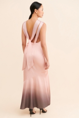Lana Tie-Back Satin Maxi Dress