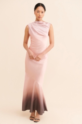 Lana Tie-Back Satin Maxi Dress