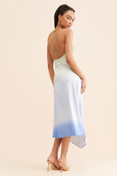 square neck satin slip dress Square Neck Satin Slip Midi Dress