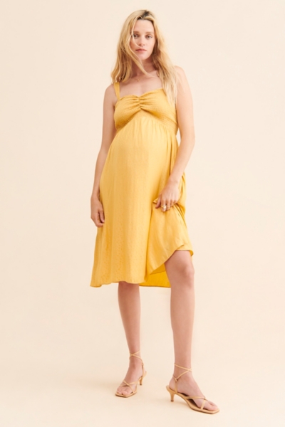 chinese dress ladies Candace Woven 100% Linen Maxi Dress in Soft Yellow main image 0
