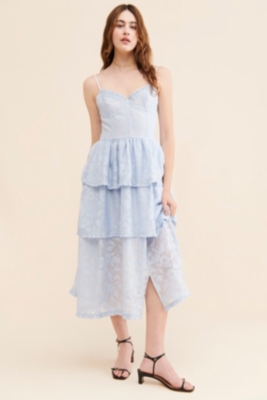Campbell Lace Tiered Midi Dress | Nuuly