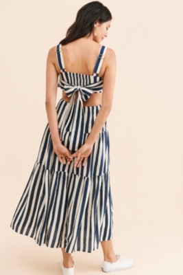 ワンピース Multi-Way Back Ribbon Stripe Dress Multi Stripe Back Ribbon Dress