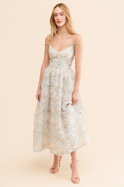 knee length dresses for ladies Tosca White Corset Poplin Midi Dress main image 0