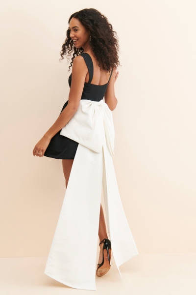 knee length dresses for ladies Sachin & Babi Blaine Strapless Bow Taffeta Midi Dress