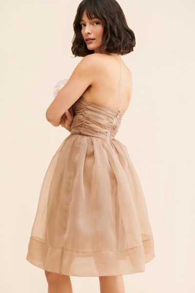 open lace back dress Organza Strapless Ruffled A-line Gown by Rachel Allan 50312 – ABC Fashion
