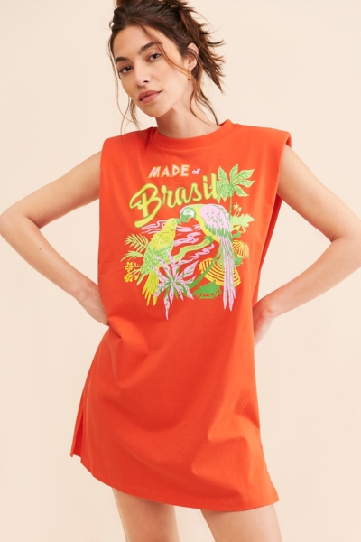 farm rio rainha das aguas t shirt dress FARM Rio Rainha Das Aguas T-Shirt Dress in Blue