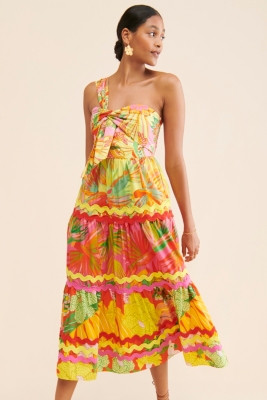 Mixed Print One-Shoulder Dress | Nuuly