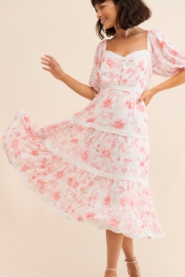 Tiered Midi Chiffon Dress | Nuuly