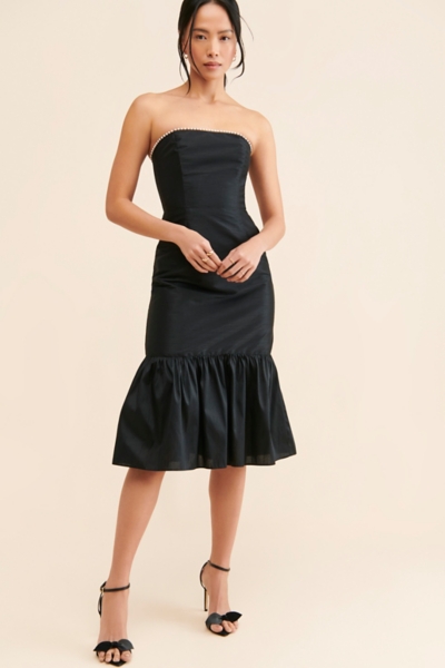 Gwyneth Pearl Trim Midi Dress | Nuuly