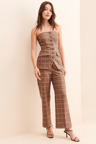 Phoebe Plaid Bustier Top | Nuuly
