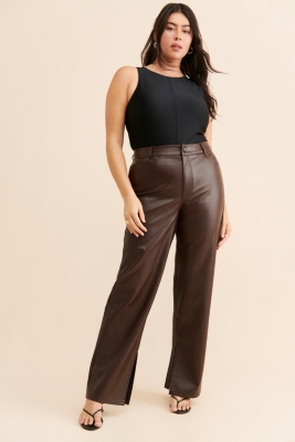 Slit Hem Vegan Leather Pants Nuuly