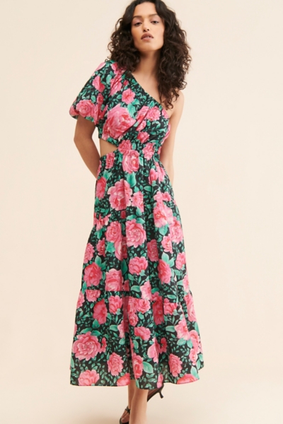 pink scalloped dress Southern Details Scalloped Midi Dress in Pink – Jules & James Boutique